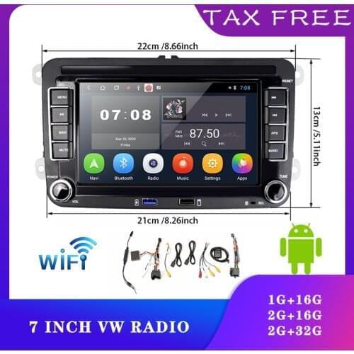 7 Inch Monitor Car Radio 1 Din Wifi Mp3 Mp4 Gps Bluetooth Auto Multimedia for VW/Volkswagen/Golf/Polo/Jetta/Passat/Skoda 2+16G