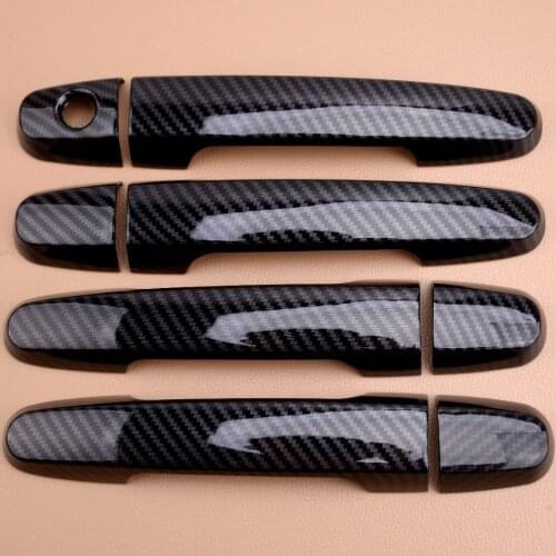 8pcs/set Carbon Fiber Texture Car Auto Door Handle Cover Trim fit for Toyota Camry Corolla RAV4 Scion Highlander Matrix Solara