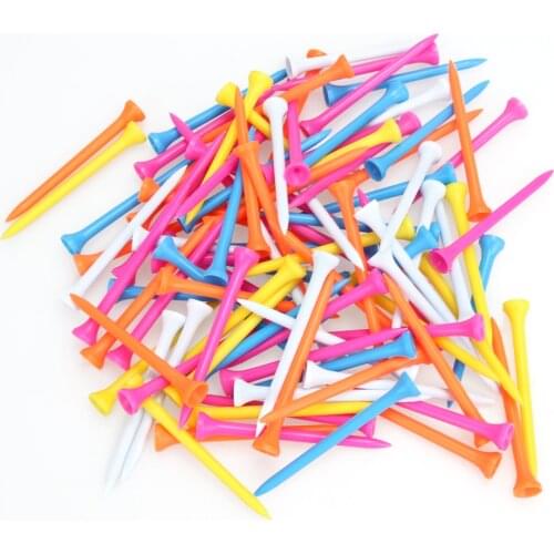 82mm/100mm 100Pcs Mixed Color Plastic Polypropylene Golf Tees Golf Accessories Golf Holder Training Aid