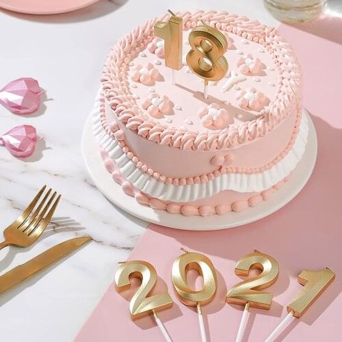 Arabic Number 0-9 Wax Candles Digital Cake Topper Kids Children Party Happy Birthday Ornament Cakes Decoration Accessories