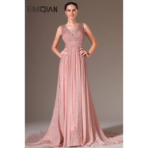 FreeShipping New V Neck Chiffon Evening Gowns Evening Dresses
