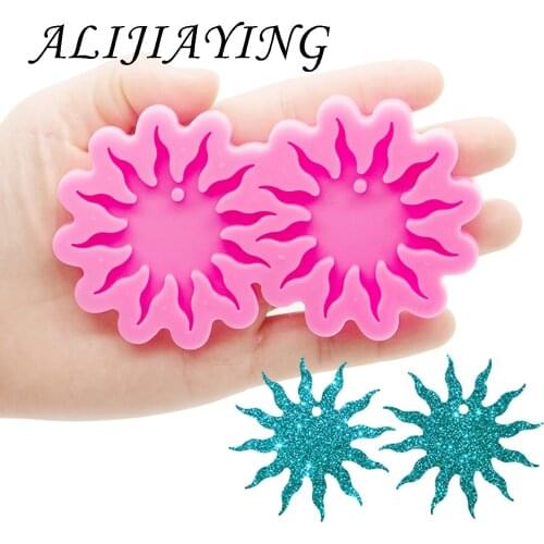 Shiny Sun Flower Earrings Mold, DIY Epoxy Resin Silicone Molds, Resin Crafting Mold Supplies for jewelry DY0884