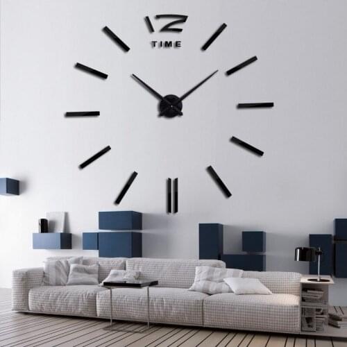 3D DIY Large Clock Silent Home Decor Wall Clock Modern Design Wall Sticker Living Room Acrylic Mirror Nordic Wall Clock