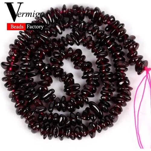 5mm-8mm Natural Stone Garnet Chips Beads For Jewelry Making Irregular Freeform Gravel Beads Diy Bracelets Necklace 15inches
