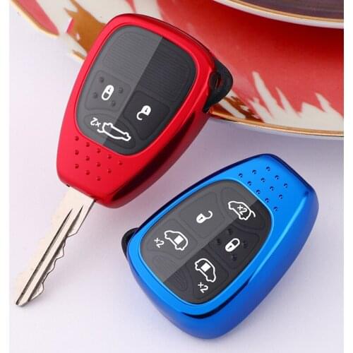 Tpu Car Key Cover Case for Dodge Nitro Calibe for Chrysler 300C Pacifica for Jeep Grand Cherokee Wrangler JK for Fiat Freemont