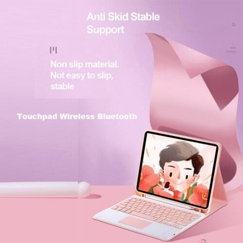 New Wireless Bluetooth With Touchpad Cloth Leather Tablet Case For Apple iPad 2018/2017 9.7 Pro Air 2 Generation Keyboard Case