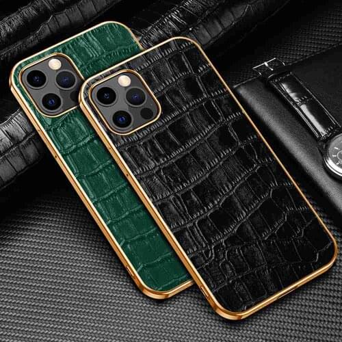Genuine Leather Case For Iphone 11 Pro Case For 11pro Max Cover Electroplate Etui Coque For Iphone 11 Cases Phone Leather Fundas