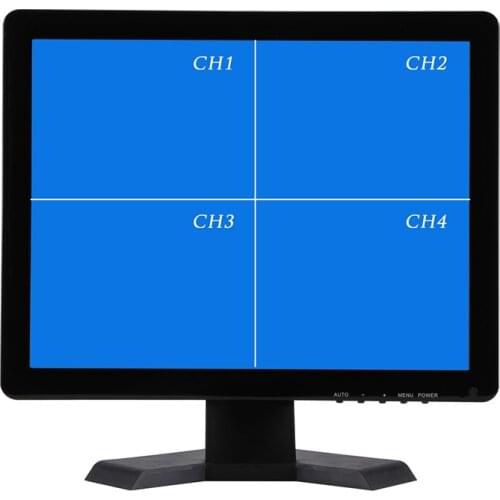 17 Inch QUAD Display Screen CCTV TFT-LED Monitor with Metal Shell BNC VGA Connector for PC Multimedia Monitor Display Microscope