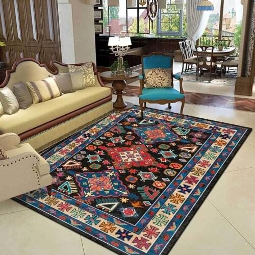 Color Persian Carpet Living Room Anti-slip Carpet 120x160cm Ethnic Bedroom Carpet Corridor Floor Mat Kitchen Antifouling Mat