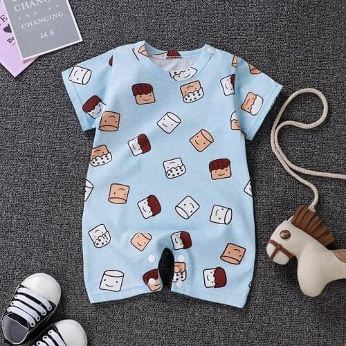Newborn Baby Romper Infant Cotton Short Sleeve Boys Baby Letter Clothes Girl Print Suit Born Crawling Baby 0-24M New