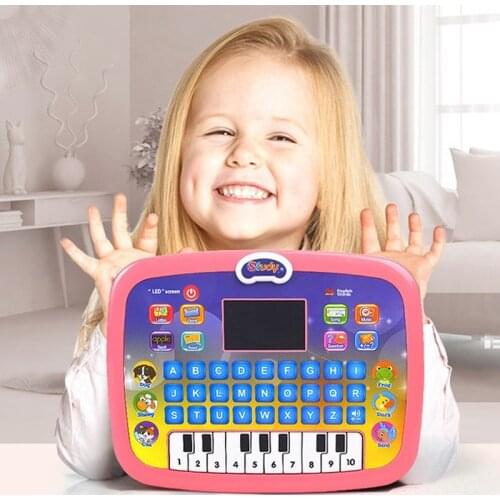 Children Learning Laptop Computer Educational Alphabet Keyboard Singing Songs Toy Tablet LED Screen