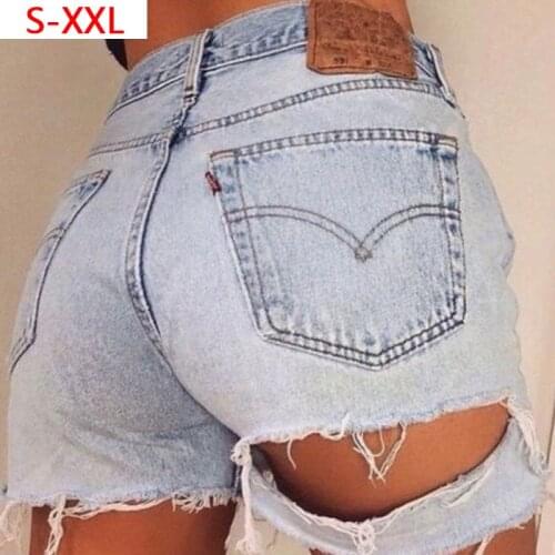 Jeans Shorts Slim Sexy with Holes Urban Fashion Casual Hot Demin Pants Summer Women Clothing 2021 New Y2K Style Plus Size 2XL
