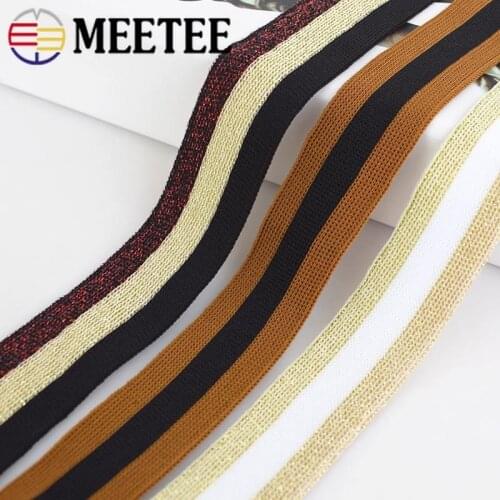 14yards 25mm Polyester Knitting Stripe Webbings Sport Pants Cloth Elastic Band Stretching Lace Ribbons DIY Garments Accessories