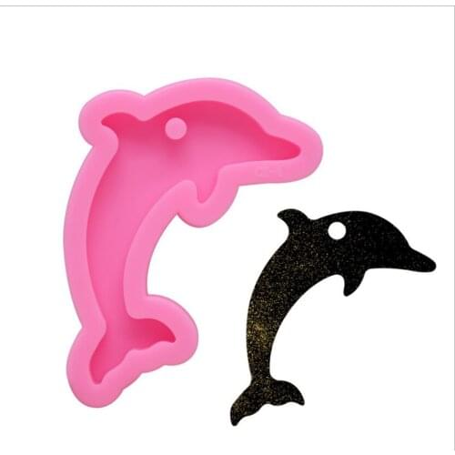 Epoxy Dolphin Keychain Mould Animal Mold Silicone ,Dolphin Fandont Mold ,Necklace Earrings ,Keychain For Accessories Jewelry 1pc
