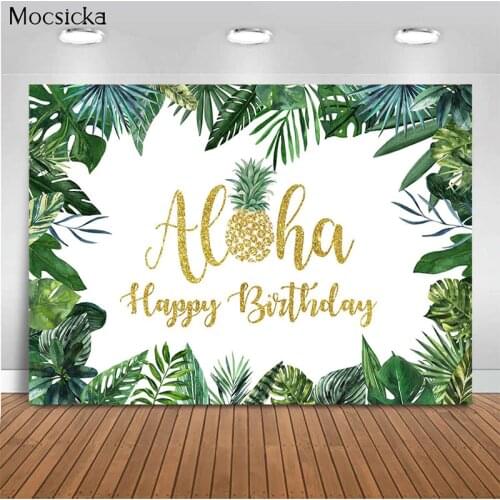Mocsicka Birthday Party Background Tropical Jungle Decoration Style Baby Shower Photo Background Photography Banner