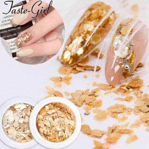 2PCS Gold Nail Stone 3D Nail Art Decoration Set Glitter Gradient Mica Marble Charms Shimmer Flake Jewelrys For Manicure