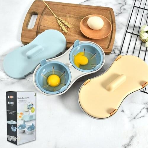 Steamed Egg Box Creative Microwave Steamed Egg Tray Two-compartment Steamer Microwave Kitchen Steamed Egg Egg Mold