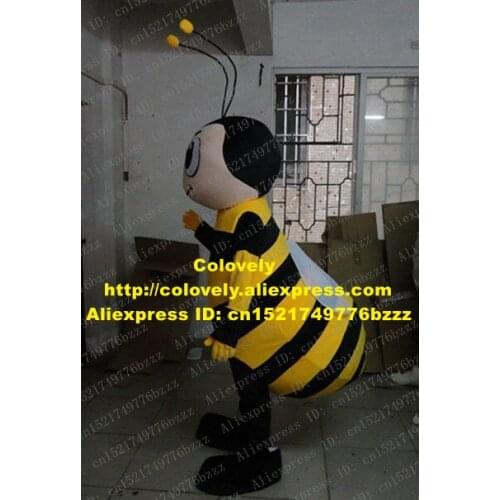 Vivid Black Yellow Bee Mascot Costume Mascotte Apidae Wasp Hornet Honeybee Adult With Long Tentacles Big Eyes No.3510 Free Ship