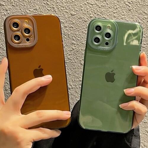 Cool Lens Protection Phone Case For iPhone 11 Pro Max Soft TPU For iPhone12 Pro Max Mini Cover Shell 4 Color