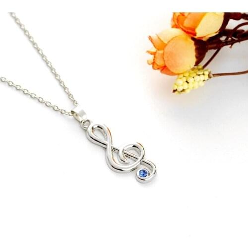 Lucky Simple Singer Logo hollow zircon music symbol Pendant Necklace Love Woman Mother Girl Gift Wedding blessing Jewelry