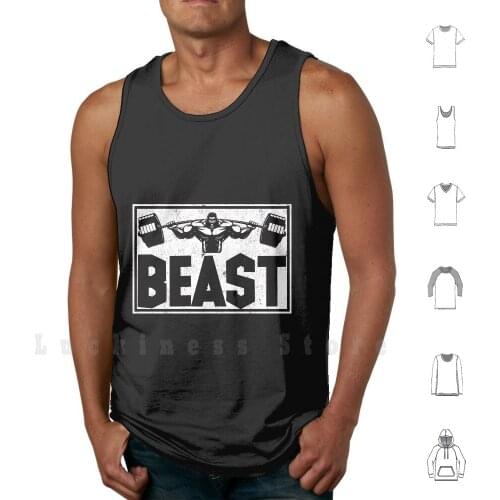 Gorilla Beast Bodybuilding Tank Tops Vest 100% Cotton Bodybuilding Gorilla Weightlifting Weight Lifting Barbell