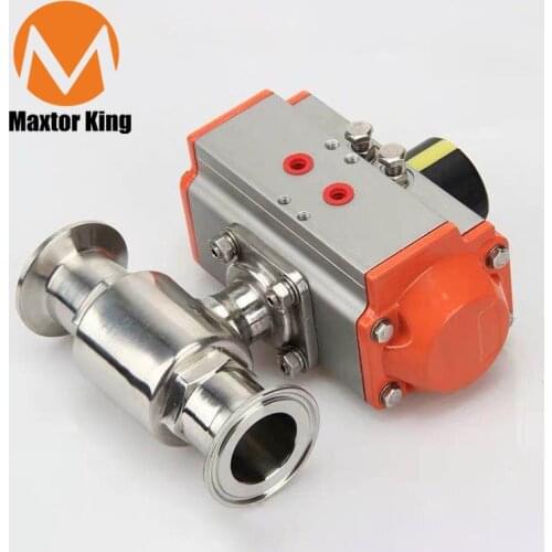 MK DN25 Sanitary Pneumatic Tri-Clamp Ball Valve Double Acting 1 inch Clamp Pneumatic 2-Way Clamp Ball Valve SS304