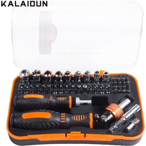 KALAIDUN Ratchet Screwdriver Set 61 In 1 Precision Bit Screw Driver Magnetic Torx Bits Insulated Screwdriver Handle Repair Tools