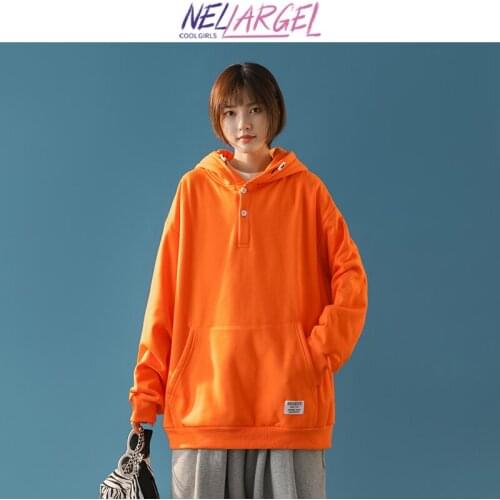 NELLARGEL Women Vintage Harajuku Y2k Hooded Hoodies 2021 Female Vintage Oversized Streetwear Hoodie Girl Korean Fashion Pullover