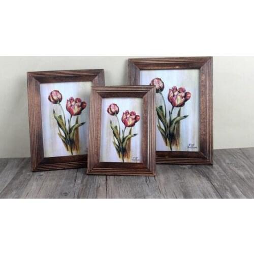 New solid wood photo frame 6 "7" hanging wall set table bedroom decorative portrait frame