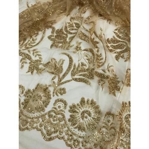 Newest Embroidery Tulle French Lace Nigerian Lace Hot Sale African Net Lace Fabric z-han6258 with glued glitter