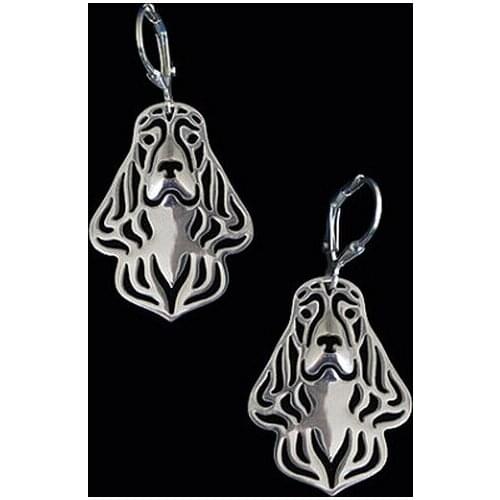 Wholesale Handmade Cartoon English Cocker Spaniel dog Earring jewelry golden color plated Cocker Spaniel Earring 12pair/lot