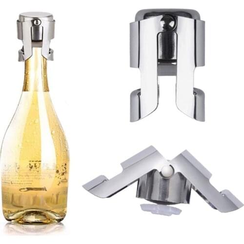 Stainless Steel Champagne Stopper Portable Sealer Bar Stopper Wine Stopper Sparkling Wine Champagne Sealing Bottle Cap