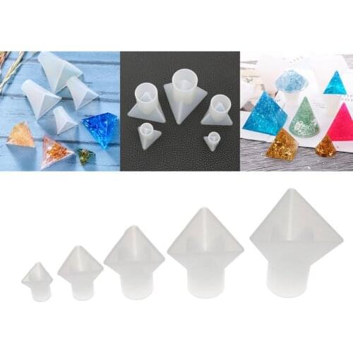 Crystal Jewelry Molds Pyramid Silicone Resin Ornaments DIY Mould Tools
