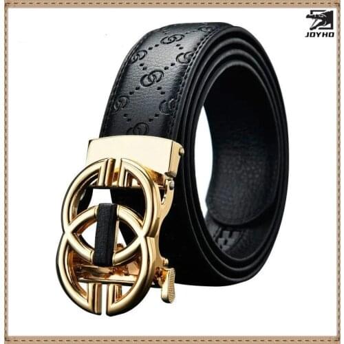 Famous Brand 3.5cm Width Belt Men Top Quality Genuine Luxury Leather Belts for Men Strap Male Metal Automatic Buckle men belts