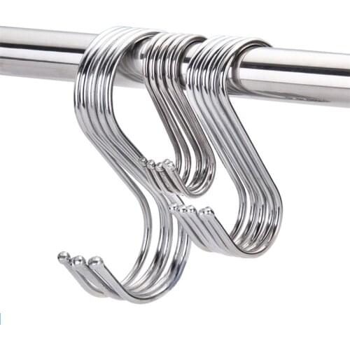 Removable Big Medium Small Metal S Shaped Hooks Bathroom Kitchen Coat Hooks Multifunction Storage Hooks Stainless Steel Hook