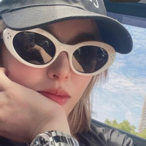 Cat eye sunglasses acetate black frame womens sunglasses retro style grey lens lady eyewear