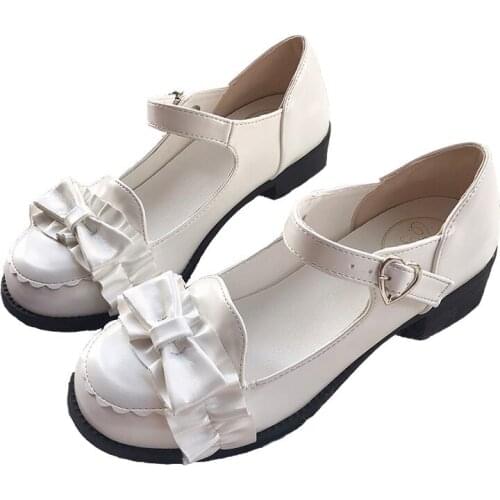 Fashion Mid Heel Sweet Girls Female Kawaii Japanese Cute Anime Lolita Shoes Women Harujuku Jk Uniform Loli Shoe Feminine Cosplay