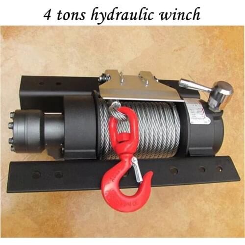 Traction hydraulic winch 4 tons hydraulic barrier clearing winch 4 tons winch with 25 m wire rope