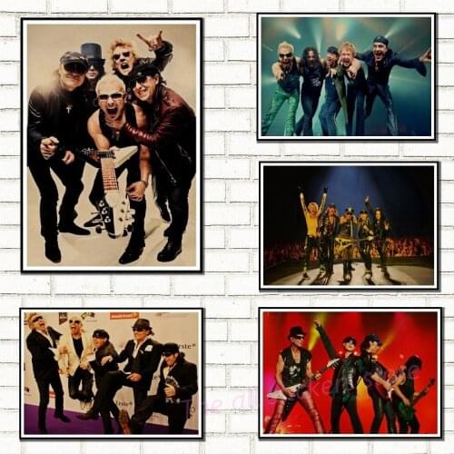 Scorpions Vintage Retro rock band music Guitar Matte Kraft Paper Poster Wall Sticker Home Decora/6038