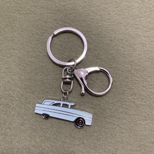 Vintage Ancient Blue Car Key Rings Keychains Transport Pendant Man Car Accessories Gift For Friends 1PCS