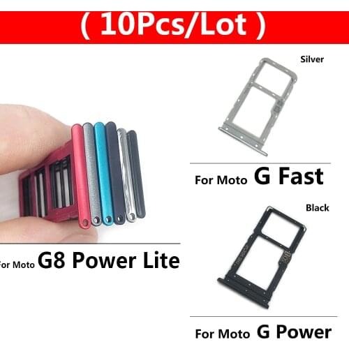 10Pcs/Lot, SIM Card Tray Slot Holder Adapter Accessories For Moto G8 Power Lite / G Fast / G Power