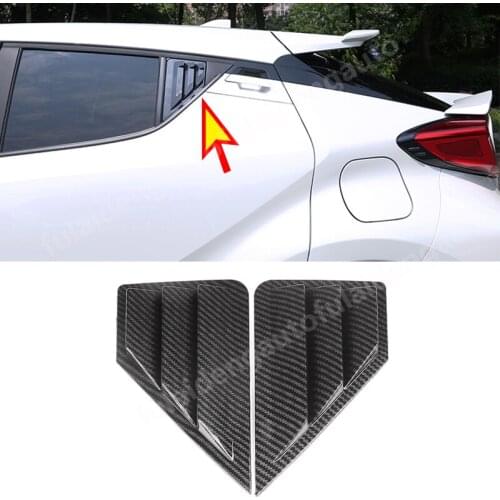 2pcs For Toyota C-HR CHR 2018-2021 Carbon fiber ABS Black Side Vents Window Louver Shield Cover trim car styling