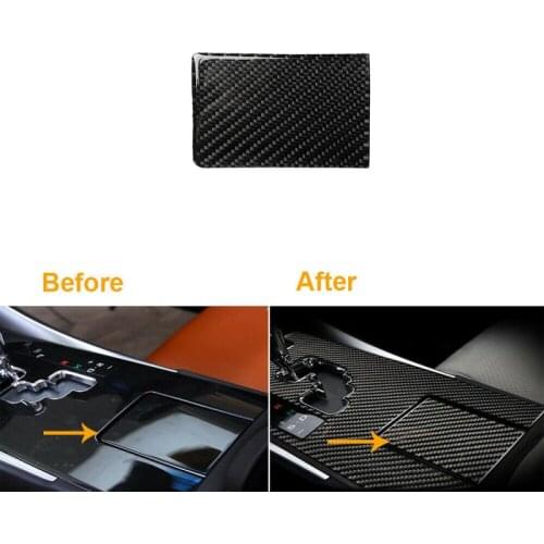 2Pcs Carbon Fiber Water Cup Holder Panel Trim Cover For LEXUS IS250 300 350 2006-2012 Front Armrest Center Console Interior