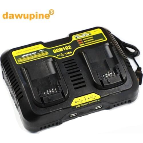 Tool Accessory DCB102 Double Li-ion Battery Charger USB 5V For DeWalt 10.8V 12V 14.4V 18V DCB101 DCB200 DCB140 DCB105 DW1418-MC