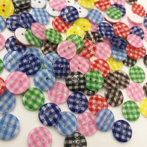 100 pcs 13mm Grid Plastic Buttons Sewing Kids Craft Scrapbook PT16