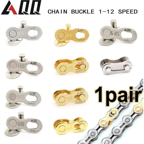 AQQ 1Pair 1/6/7/8/9/10/11/12 Speed Bicycle Chain Buckle Missing Link Chain Link Chain button Movable joint Brand products