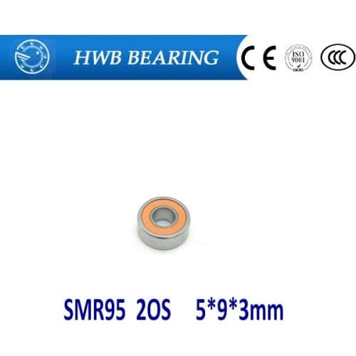 Free shipping 2PCS 5X9X3mm SMR95 2OS CB ABEC7 Stainless Steel Hybrid Ceramic Bearings/Fishing Reel Bearings SMR95C 2OS SMR95-2RS