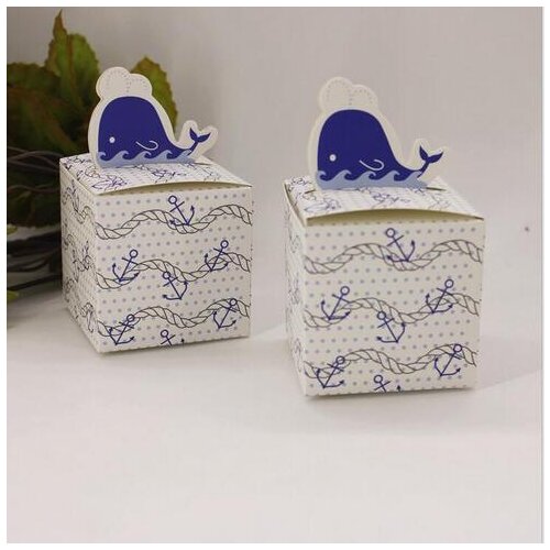 Free shipping Nautical Whale Favor Box Candy GIft Boxes Fashion Boxes For Party Favor 50pcs