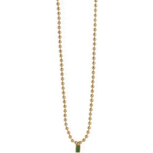 TARCLIY Small Bead Chain Zircon Pendant Gold Copper Ball Bead Chains Mini Square Vintage Fashion For Women Gifts Gift 2020