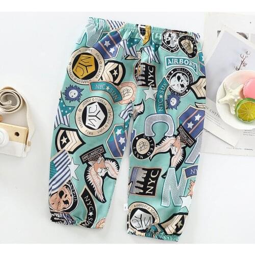 Childrens anti-mosquito pants 2021 summer thin infant air conditioning pants boys and girls lantern pants baby casual pants
